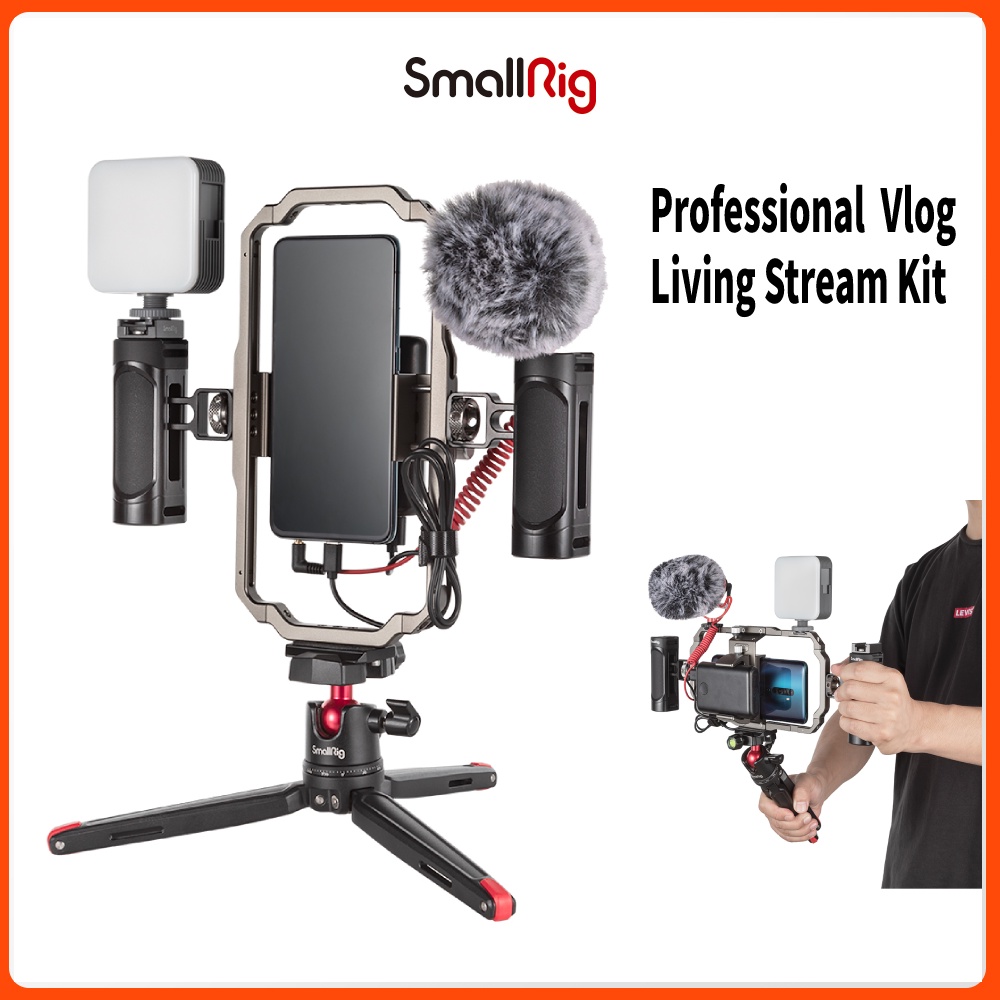 Smallrig ชุดอุปกรณ์วิดีโอโทรศัพท์มืออาชีพสําหรับ Vlogging & Live Streaming 3384B