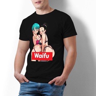 เสื้อเบลาส์ Bandai ดราก้อนบอล Waifu Bulma และ Chichi ที่สมบูรณ์แบบ Waifus เสื้อยืดชายชาวญี่ปุ่นเสื้อยืดพื้นฐานเสื้อยืดแข