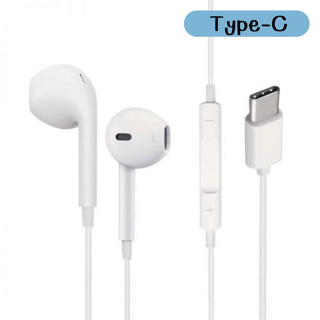 หูฟังแบบมีสาย EARPHONES ชุดหูฟังโทรศัพท์มือถือแบบสายเข้าหูสําหรับ Android type-cและหูแจ๊ส 3.5