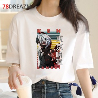 เสื้อยืดชาย โตเกียวปอบ Kaneki เคนด้านบน tees เสื้อยืดผู้ชายสตรีทแวร์ฮาราจูกุคาวาอี้คาวาอี้เสื้อผ้าที่สวยงาม