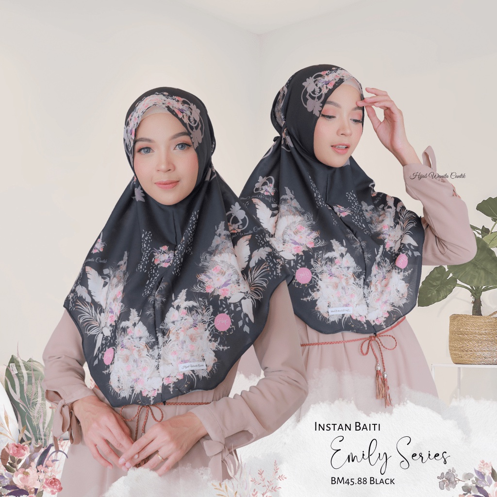 HIRA - Hijabwanitacantik - Instant Baiti Emily BM45.88 สีดํา | ฮิญาบสําเร็จรูป | ฮิญาบสําเร็จรูป