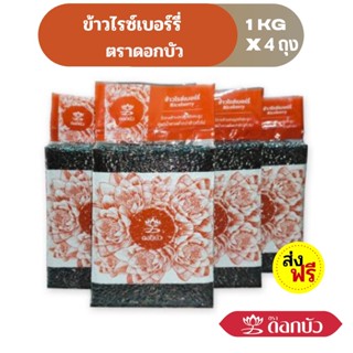 (ส่งฟรี) ข้าวตราดอกบัว ข้าวไรซ์เบอร์รี่ 1 กก Pack 4 ถุง