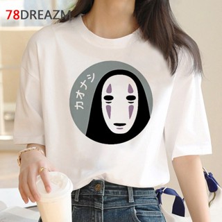 เสื้อเบลาส์ Kaonashi-camisetas ulzzang para parejas, ropa harajuku, estética kawaii