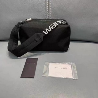 Aaalexander Wang aw กระเป๋าสะพายไหล่ กระเป๋าถือ ผ้าซาติน พิมพ์ลายตัวอักษร