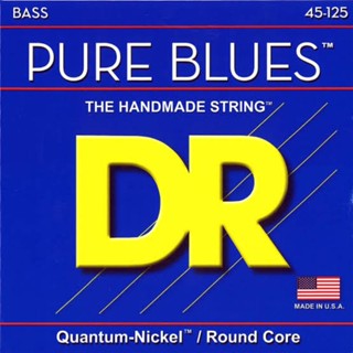 สาย กีต้าร์เบส สายเบส DR DR Strings PURE BLUES Bass Guitar Strings 45-100 45-125