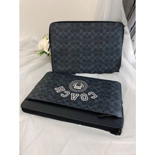 NEW COACH Laptop Case In Signature Canvas With Varsity MotifFits a 15" laptop