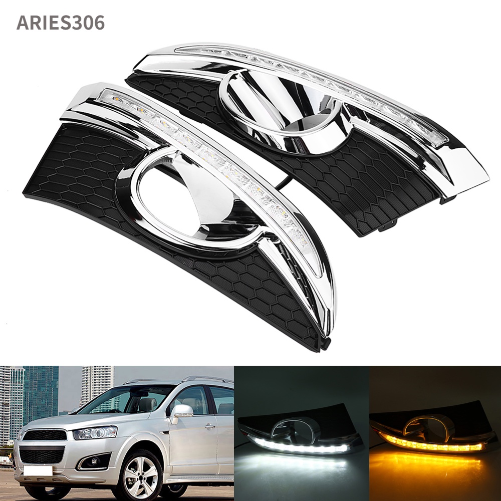 Aries306 ฝาครอบไฟตัดหมอก Led Drl สําหรับ Chevrolet Captiva 11-13 1 คู่