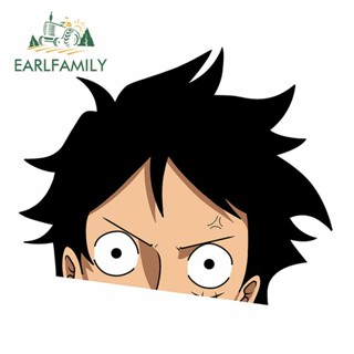 Earlfamily สติกเกอร์ ลายอนิเมะ Onepiece Luffy 3D กันน้ํา กันรอยขีดข่วน 13 ซม. x 10.9 ซม. สําหรับตกแต่งรถยนต์