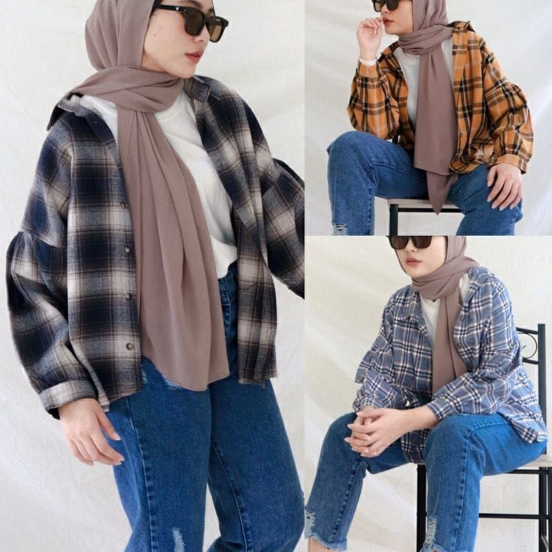 Kemeja Kimberly OVERSIZE เสื้อ FLANEL