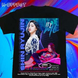 เสื้อยืดแขนสั้น Kaos Kpop ITZY Ryujin Unisex by K-effectเสื้อผ้าผู้ชายเสื้อยืดผู้หญิง