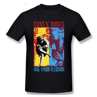 เสือยืดผู้ชาย 2021 แฟชั่นใหม่ Rock Guns N Roses เสื้อยืดวงผู้ชายเสื้อผ้าเฮฟวีเมทัลเสื้อยืดเสื้อยืดพิมพ์ฮิปฮอปทีส