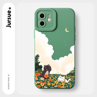 JURSUE เคสไอโฟน เคสซิลิโคนนุ่มกันกระแทกน่ารักตลก เคสโทรศัพท์ Compatible for iPhone 14 13 12 11 Pro Max SE 2020 X XR XS 8 7 6 6S Plus พลัส Y2484