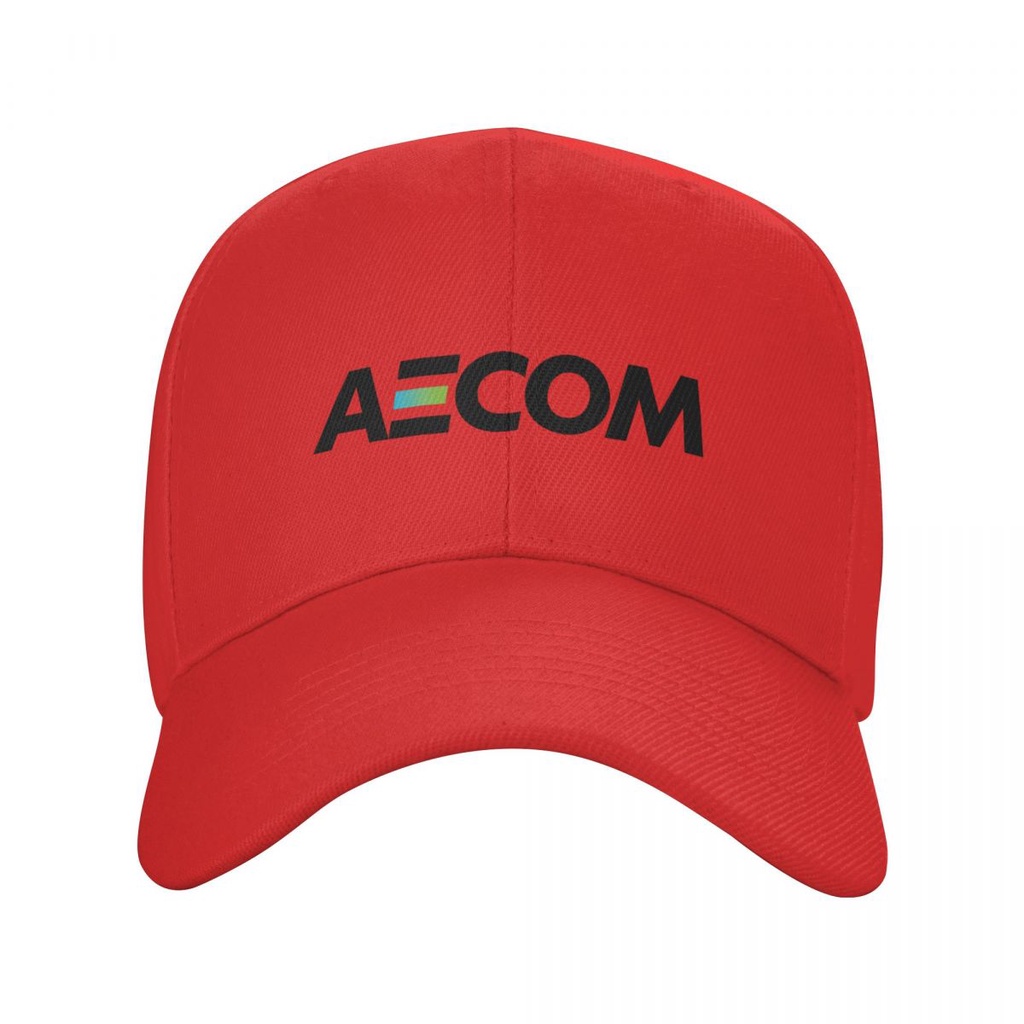 ใหม่ที่มีอยู่ AECOM โลโก้เบสบอลหมวกผู้ชายผู้หญิงแฟชั่นโพลีเอสเตอร์สีทึบหมวกปีกโค้ง Unisex Golf Runni