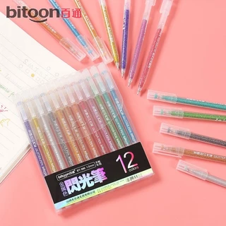 Glitter pen 12 แท่ง ปากกากลิตเตอร์ มีกากเพชร ปากกาเจล