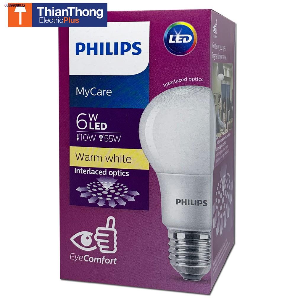ของแท้100%  มีสินค้าพร้อมส่งจากกรุงเทพPhilips หลอดไฟ ฟิลิปส์ MyCare LED Bulb 6W E27