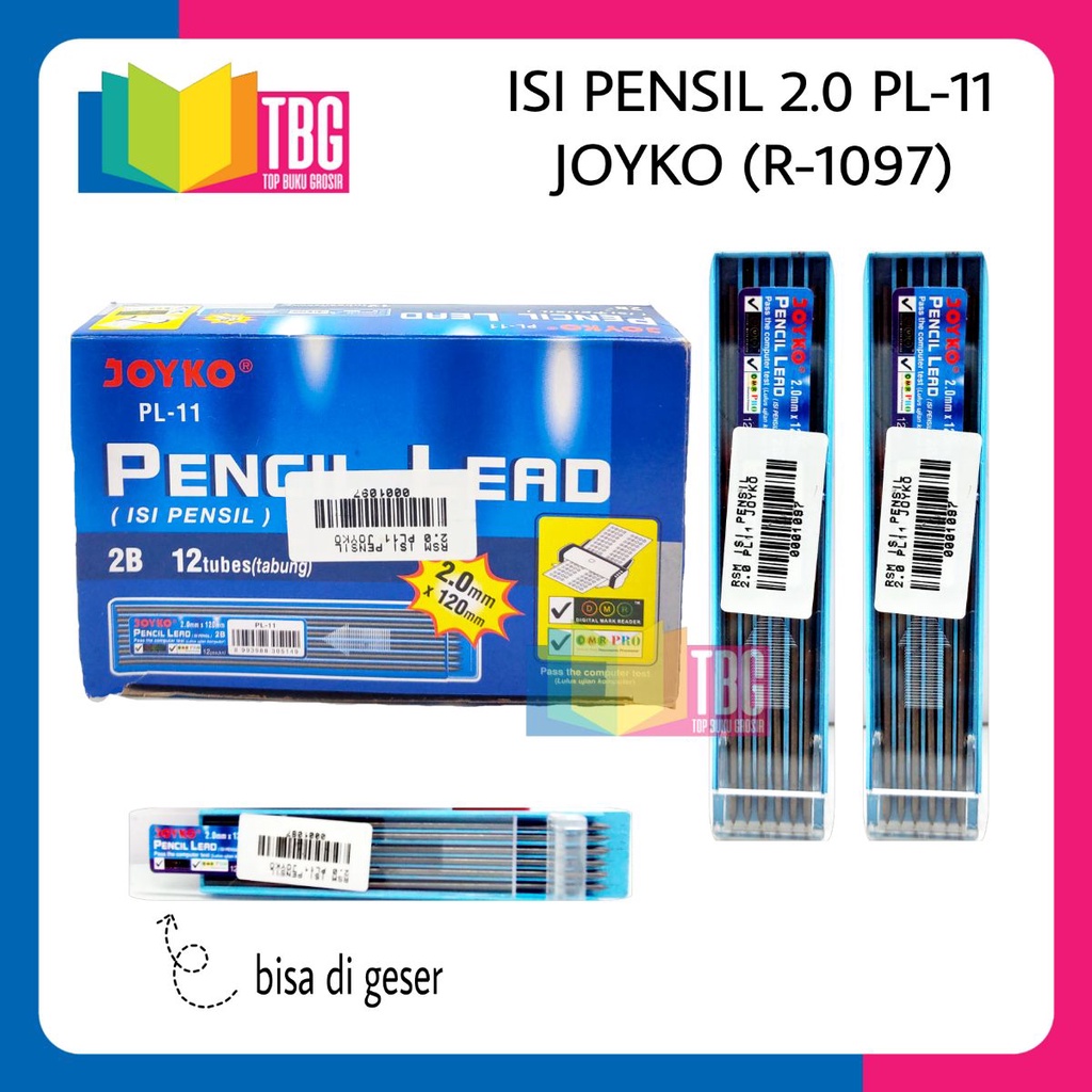 1 หลอด PENCIL COTENTS 2.0 PL11 JOYKO / PENCIL REFILL 2.0 JOYKO / PENCIL LEAD 2.0 JOYKO (R-1097)