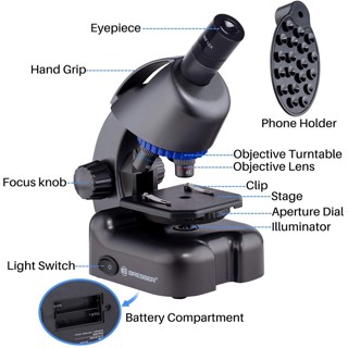 เยอรมัน BRESSER/Bao Shide กล้องจุลทรรศน์วิทยาศาสตร์เด็กนักเรียนชั้นประถมศึกษาพิเศษบ้านของเล่นชีวภาพออปติคอลเด็กชายและเด็