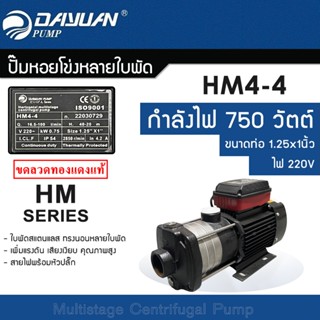 DAYUAN ปั๊มหอยโข่งหลายใบพัด ปั๊มน้ำแรงดันสูง มัลติสเตจ Multistage รุ่น HM4-4 750W