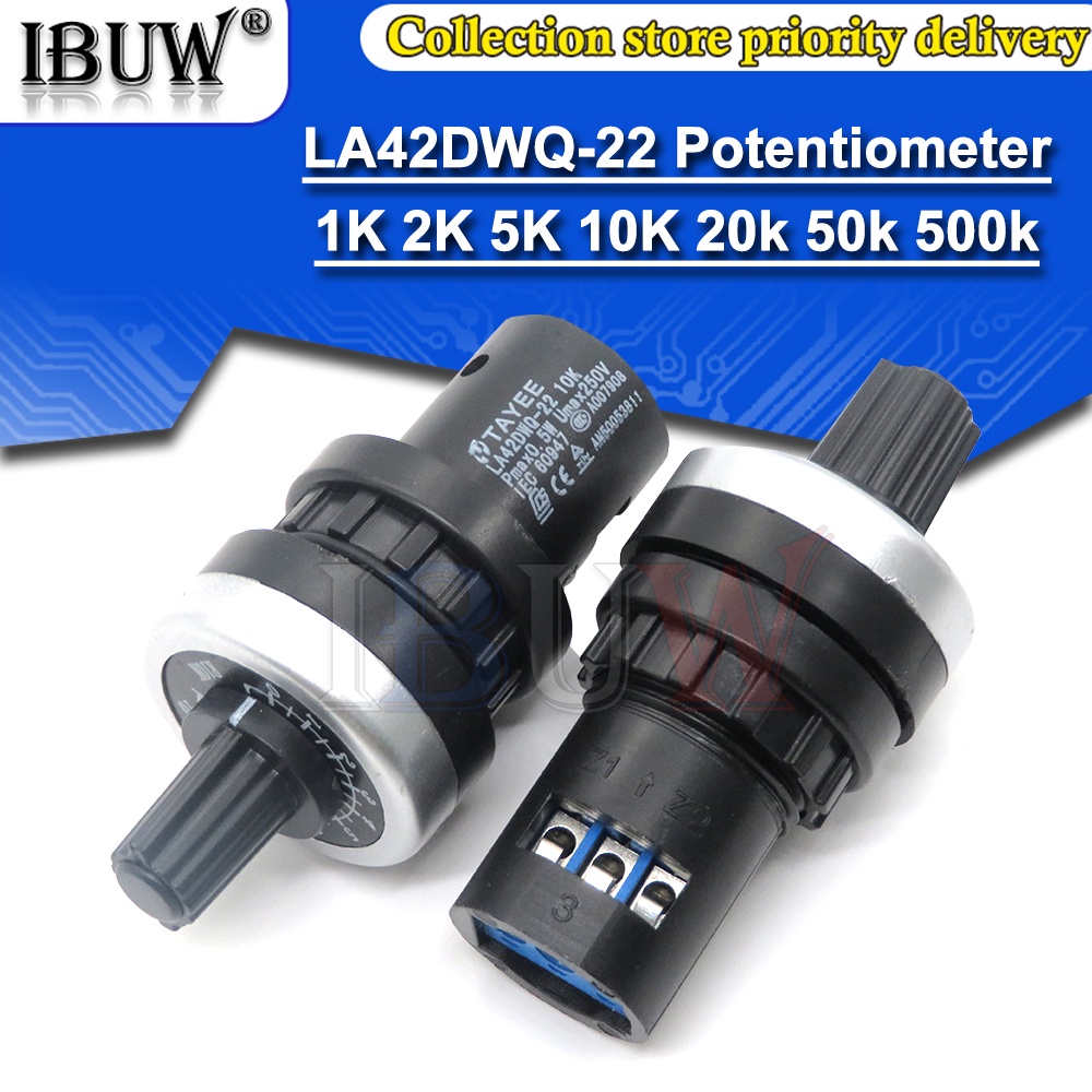 โพเทนชิโอมิเตอร์ ตัวแปลงอินเวอร์เตอร์ LA42DWQ-22 1K 2K 5K 10K 20k 50k 100K 22 มม. 1 ชิ้น