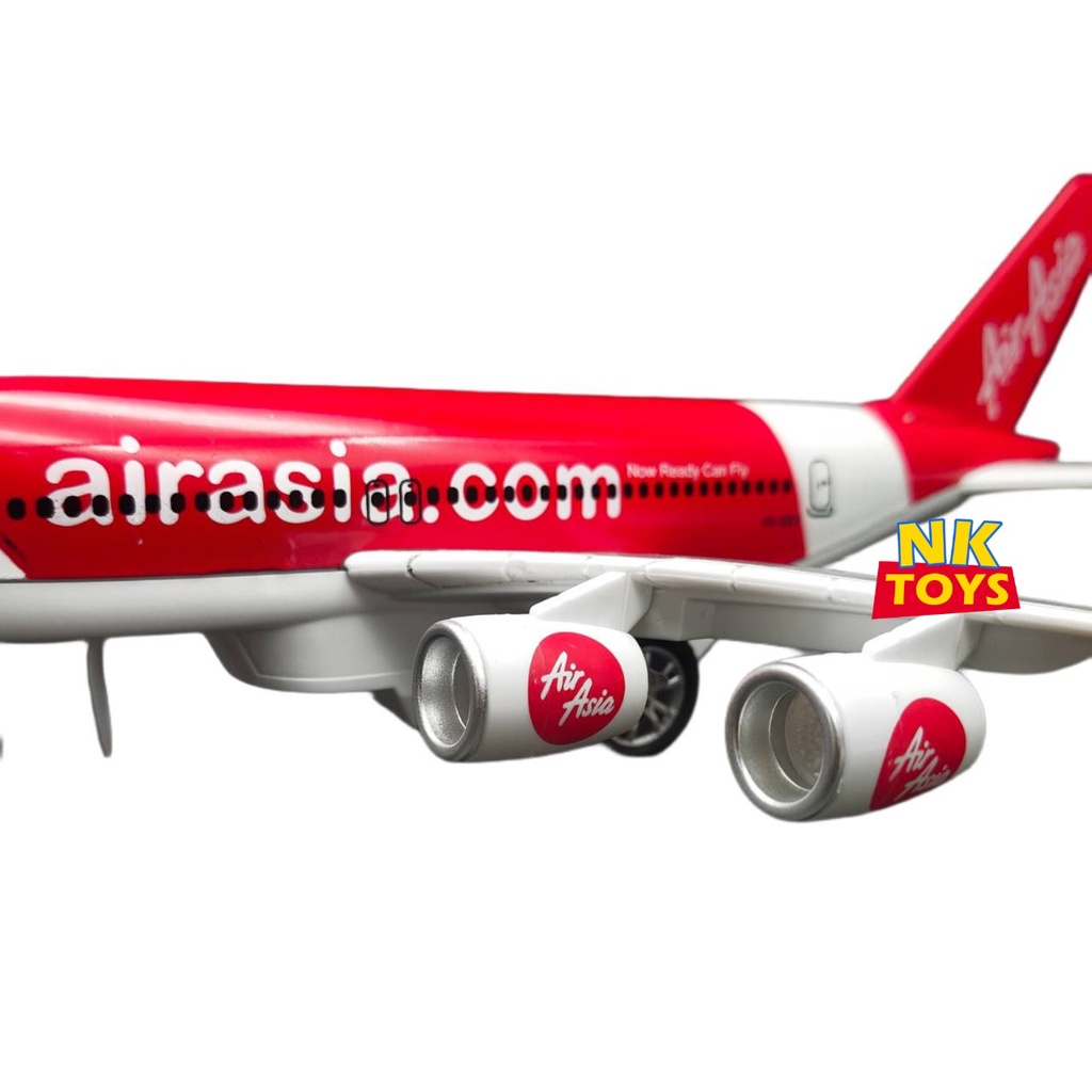 โมเดลเครื่องบิน Air Asia โครงเหล็ก มีไฟ-มีเสียง วิ่งได้ เครื่องบิน ขนาด ยาว22cm.xกว้าง20cm. 380A # 380T # 380Y # 77731 # รูปที่ 5