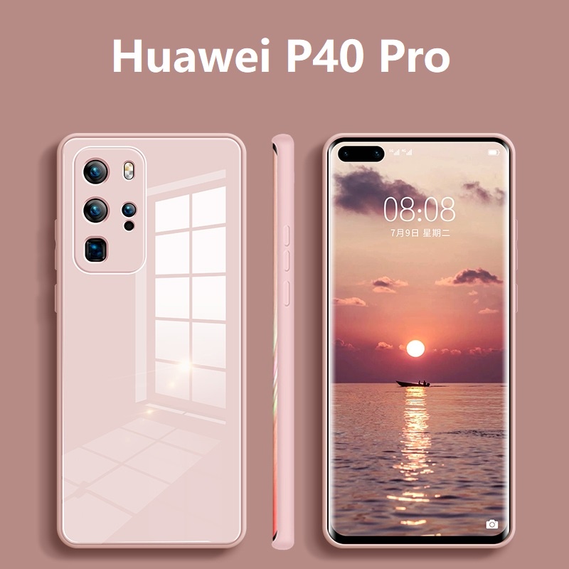 Tempering Glass เคส Huawei P30 pro P40pro P50pro Phone Case เคสซิลิโคน Mate30 Mate40 Pro Phone Cover Nova7 SE Nova9 Hard case