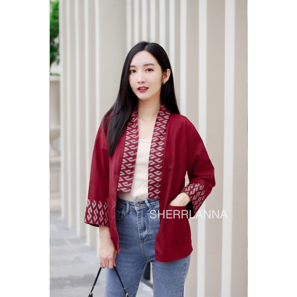 เสื้อคลุมยูคาตะลายขอ เสื้อคลุมผ้าฝ้ายพี้นเมือง