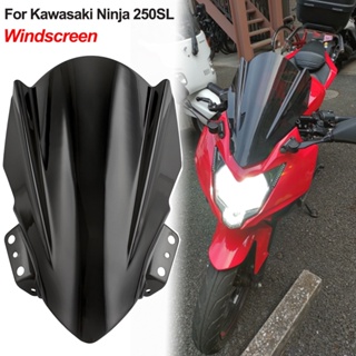 Ljbkoall กระจกกันลม สีดํา สําหรับรถจักรยานยนต์ Kawasaki Ninja 250SL ZX250SL 2015 2016 2017 2018 2019 2020 2021