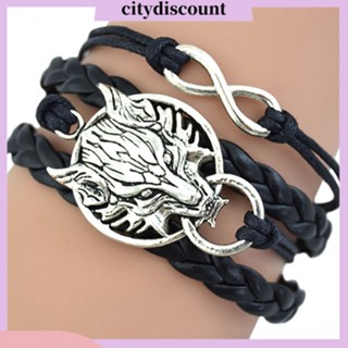 &lt;citydiscount&gt;  สร้อยข้อมือ สายถัก สายหนัง Faux สำหรับสตรี