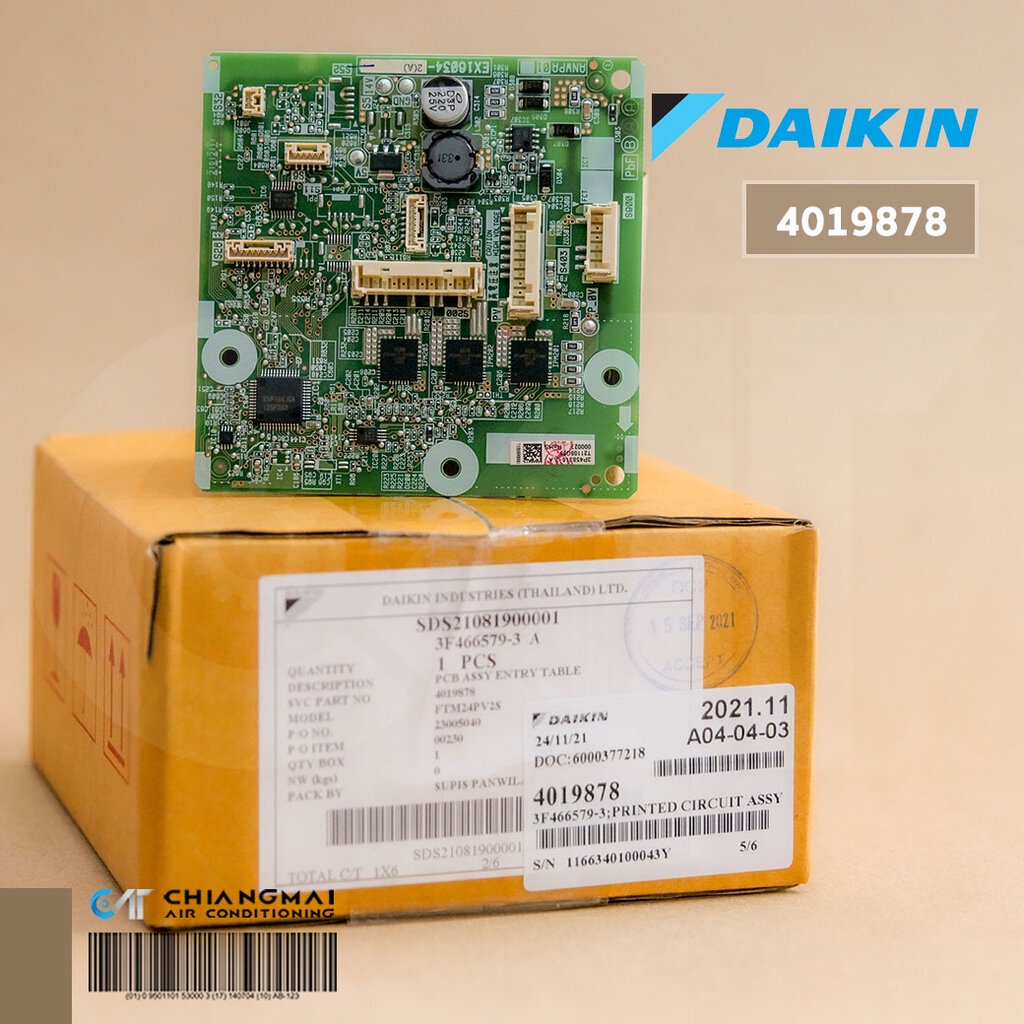 4019878 แผงวงจรแอร์ Daikin แผงบอร์ดแอร์ไดกิ้น บอร์ดคอยล์เย็น รุ่น FTM24PV2S อะไหล่แอร์ ของแท้ศูนย์