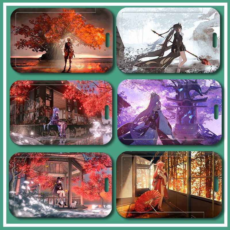 อะนิเมะ Genshin Impact Hutao/ ZHongLi/ Xiao Custom Student ID Business ID Card ฝาครอบป้องกัน