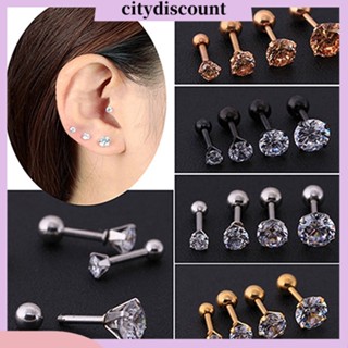 &lt;citydiscount&gt;   เครื่องประดับต่างหูแบบติดหู Rhinestone Cartilage Tragus สําหรับผู้ชายผู้หญิง