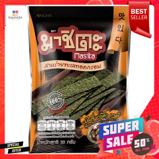 สาหร่ายทอด มาชิตะ รสบาร์บีคิวเกาหลี ขนาด 30 กรัมFried Seaweed Mashita Korean BBQ Flavor Size 30 g.