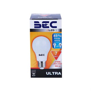 หลอด LED BUIB ULTRA A60 7 วัตต์ E27 WARM WHITE BEC