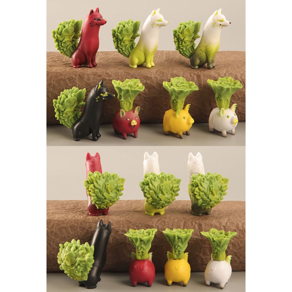 ตุ๊กตาหมาแมวในร่างผัก ชุดละ 6-8 ตัว ตุ๊กตาหน้ารถ ตุ๊กตาโต๊ะคอม กาชาปอง ส่งจากไทย - รูปที่ 3