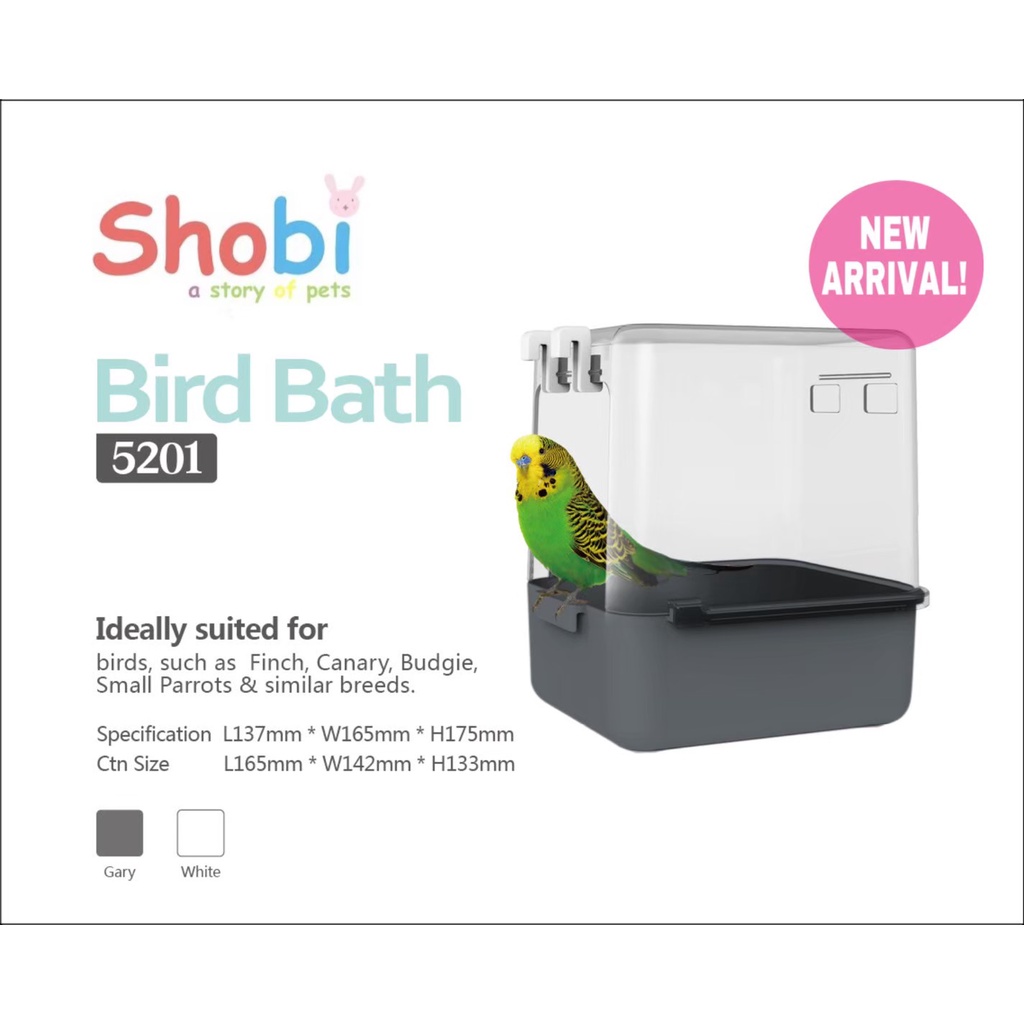 Shobi-5201 อ่างอาบน้ำนกแขวนกรง แขวนได้ทั้งในและนอกกรง