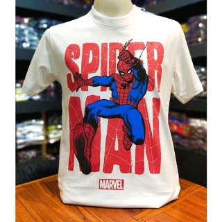 เสื้อยืดMarvel_ลิขสิทธิ์แท้ลายSpiderman.สีขาว(mvx-026)