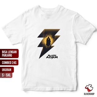 เสื้อผ้าผชเสื้อยืดแขนยาว พิมพ์ลาย BLACK ADAM lightning shazam DC - PREMIUM combed 24s สําหรับผู้ชาย และผู้หญิง ไซซ์ 3XL