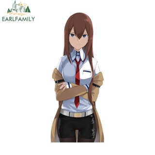 Earlfamily สติกเกอร์ ลายการ์ตูนอนิเมะ Makise Kurisu ขนาด 13 ซม. X 5.3 ซม. สําหรับตกแต่งรถยนต์ DIY