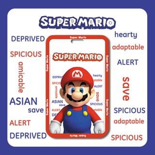 ซองใส่บัตรรถบัส ABS แบบแข็ง ลาย Mario น่ารัก สร้างสรรค์ พร้อมสายคล้อง สําหรับนักเรียน