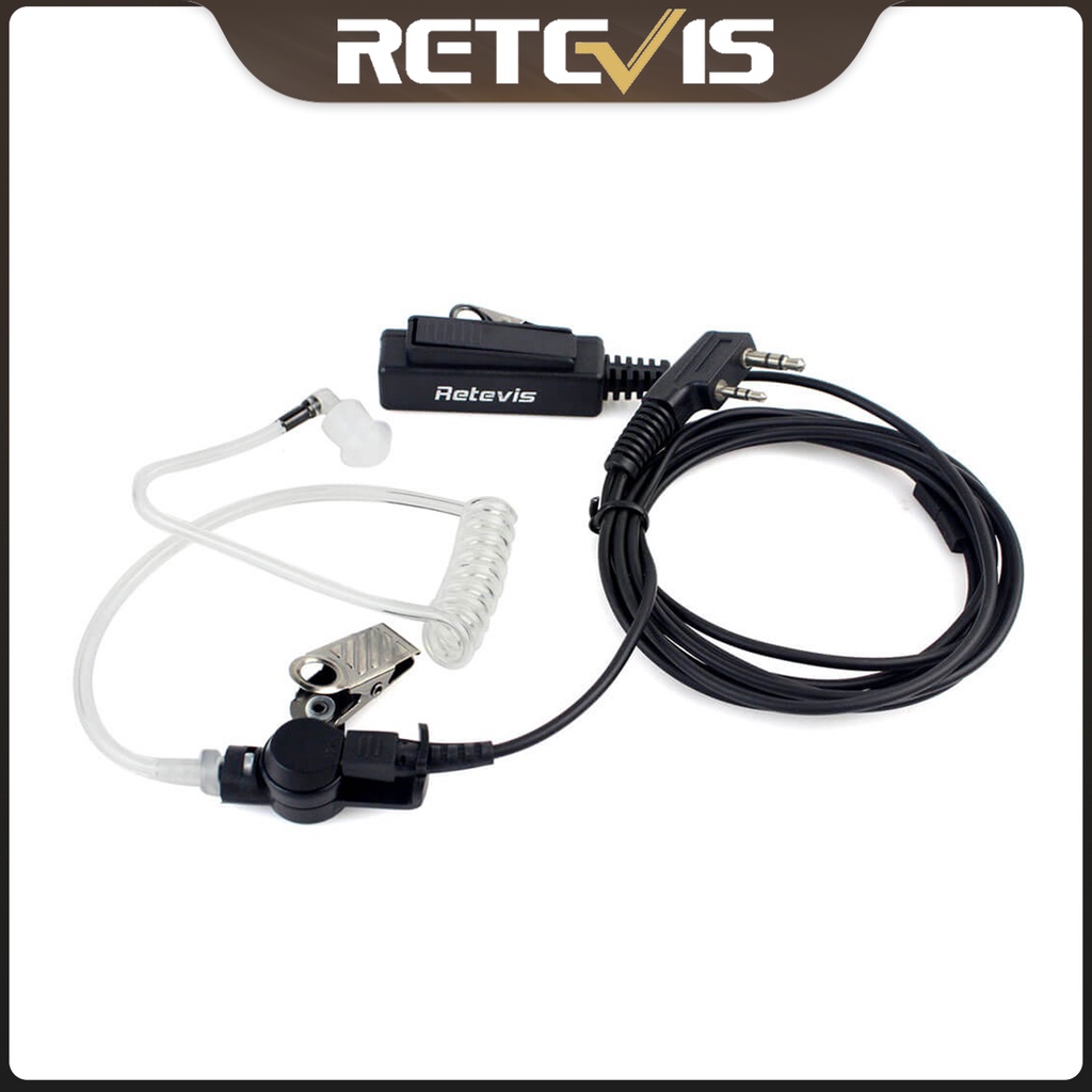 Retevis 2 PIN Covert Acoustic Tube Earpiece MIC สําหรับ KENWOOD