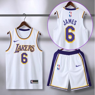 เสื้อกีฬาบาสเก็ตบอล คอกลม ลายทีม NBA Jersey MenS Los Angeles Lakers Lebron James 6 สีเหลือง สําหรับผู้ชาย 2022