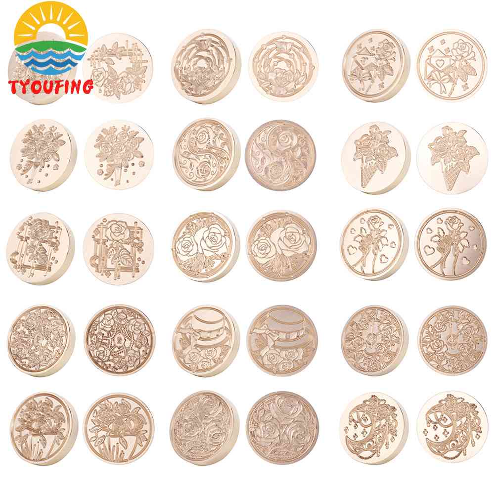 หัวแสตมป์ตราประทับขี้ผึ้ง ลายดอกกุหลาบ สไตล์เรโทร สําหรับตกแต่งสวน