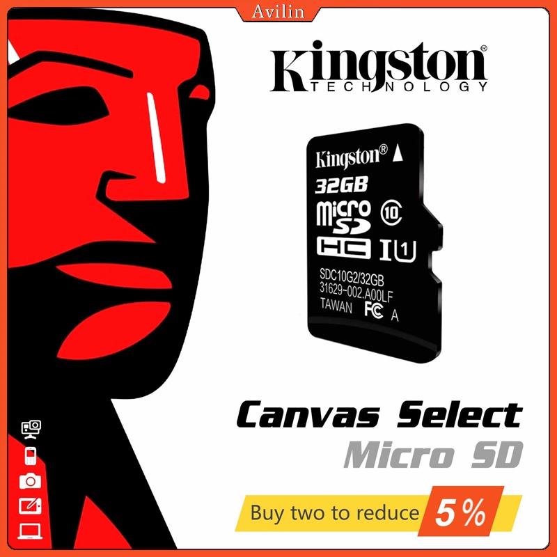 Kingston การ์ดหน่วยความจํา Micro Sd Hc Sd Card 16Gb 32Gb 64Gb 128GB 256GB Class 10 256GB 128GB