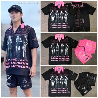 Everyday.Chic.Bkk เสื้อ​เชิ๊ต​ Black​Pink​ ทรง Oversize จาก Huak Brand (ขายแยกชิ้น)