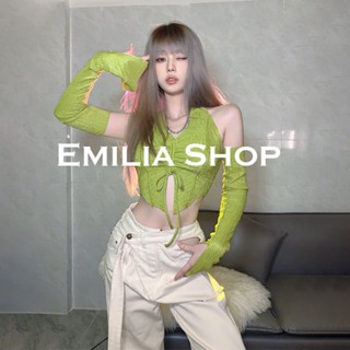 EMILIA SHOP  เสื้อครอป เสื้อ เสื้อผ้าแฟชั่นผู้หญิง เข้ารูป เซ็กซี่ สไตล์เกาหลี สําหรับผู้หญิง 2022 ใหม่  Comfortable สวย Beautiful ทันสมัย S031041 36Z230909