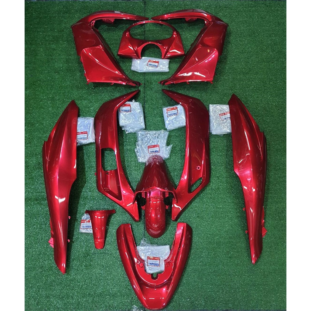 ชุดสีPCX150 ตัวเก่า ปี2012-2013 สีแดงแก้ว ได้ทั้งหมด10ชิ้นเต็มคัน แท้เบิกศูนย์ HONDA