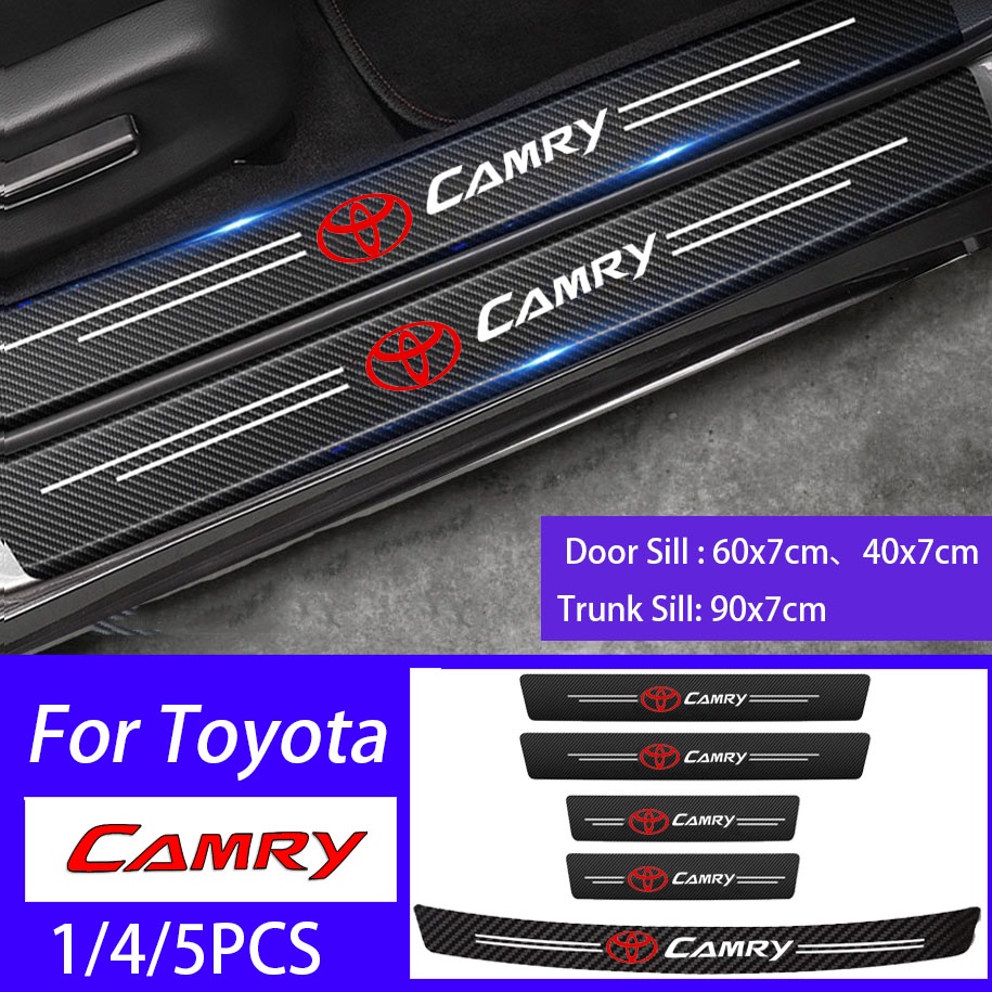สติกเกอร์คาร์บอนไฟเบอร์ ป้องกันรอยขีดข่วน สําหรับติดขอบประตูรถยนต์ Toyota Camry XV40 XV50 XV70 GR