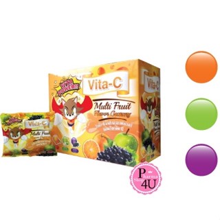 Vita-C Multi Fruit Flavors Gummy รสส้ม รสแอปเปิ้ล รสองุ่น 1ซอง 20กรัม