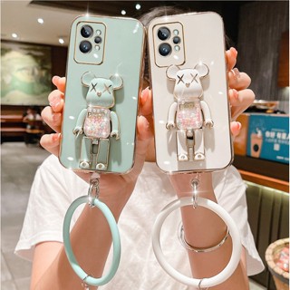 เคสโทรศัพท์มือถือ มีทรายไหล ลายหมี สีแคนดี้ แฟชั่น สําหรับ realme C35 C21Y C25Y C25 C25s C31 C21 C20