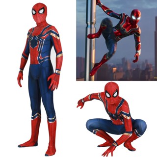 ชุดบอดี้สูทคอสเพลย์ พิมพ์ลายแมงมุม 3 มิติ PS4 Iron Spider i Man สําหรับผู้ใหญ่ เด็ก